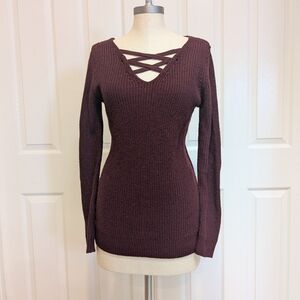 Arizona Jean Co. Women's Burgundy Sweater V-neck S